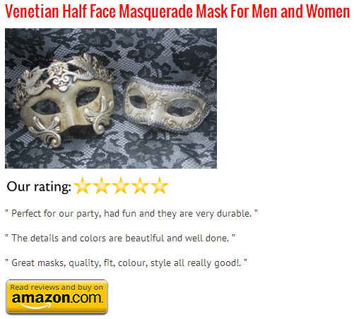 Matching WhiteSilver Venetian Half Face Masquerade Mask For Men and Women